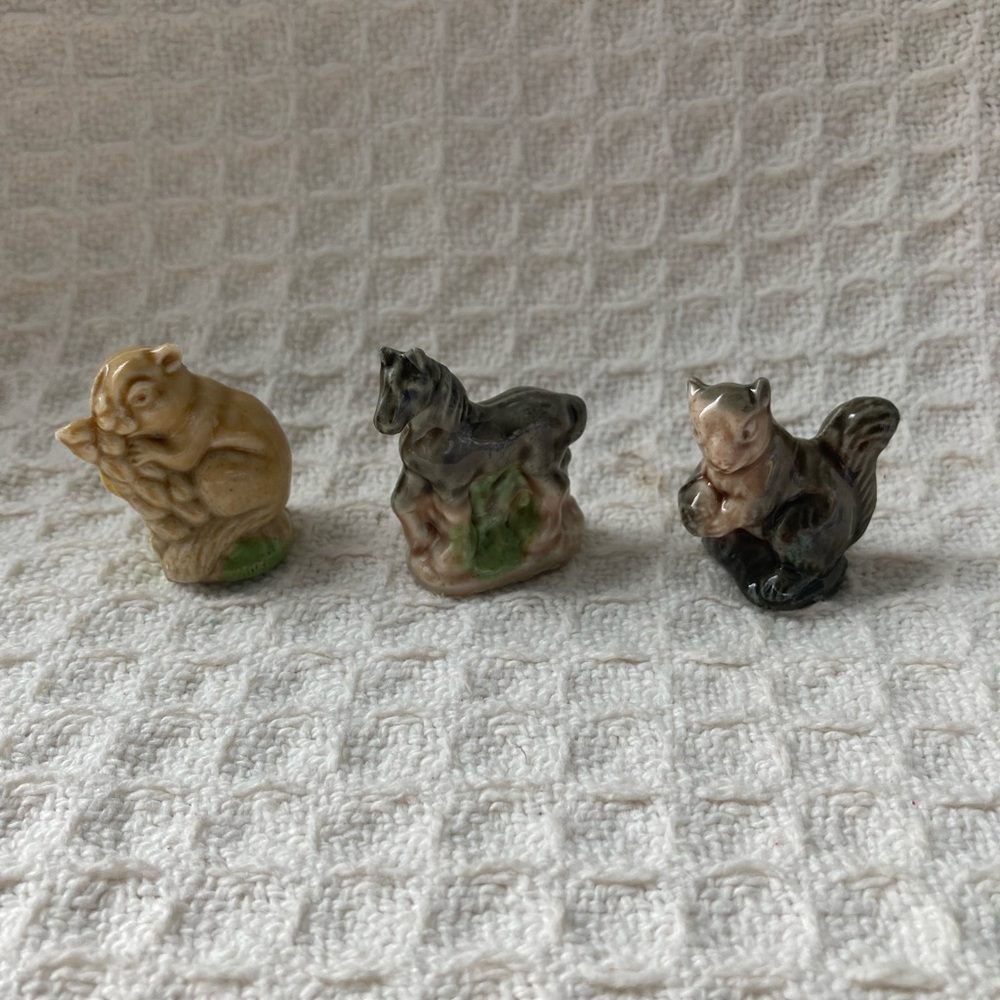 Vintage Wade Whimsies England 1 Horse, Field Mouse & Squirrel